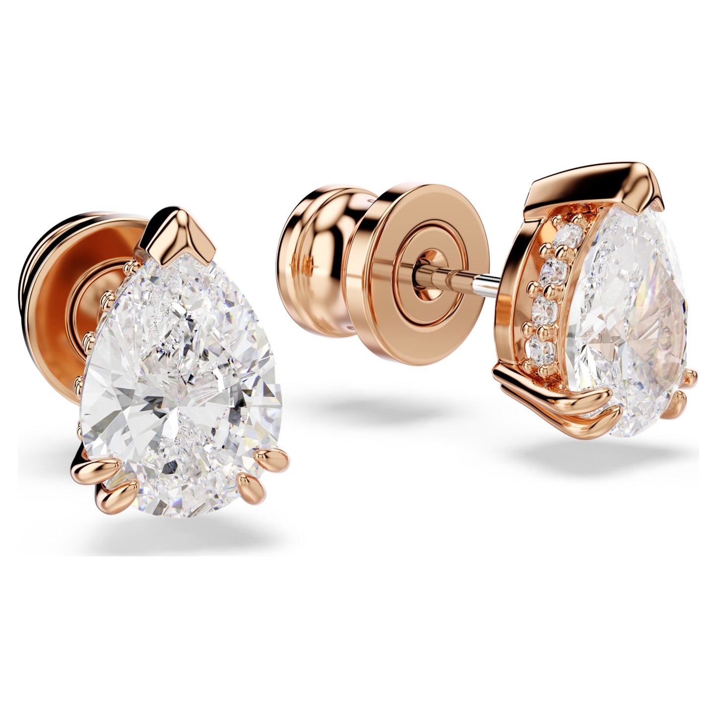 STILLA STUD EARRINGS - WHITE, ROSE-GOLD