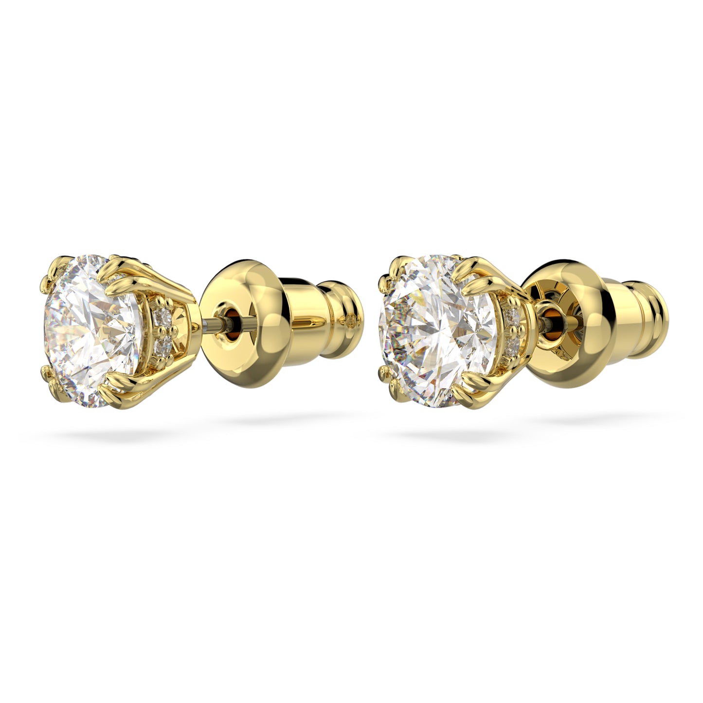 STILLA STUD EARRINGS - WHITE, GOLD