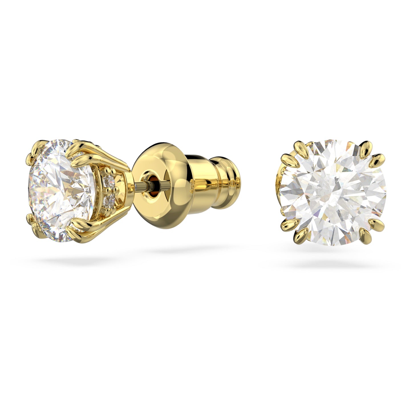 STILLA STUD EARRINGS - WHITE, GOLD