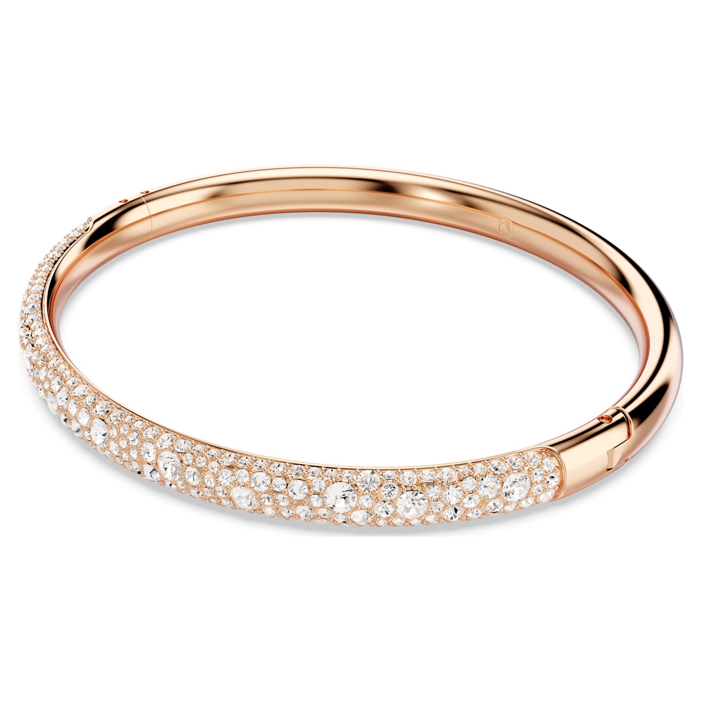 SUBLIMA BANGLE SNOW PAVE - WHITE, ROSE-GOLD