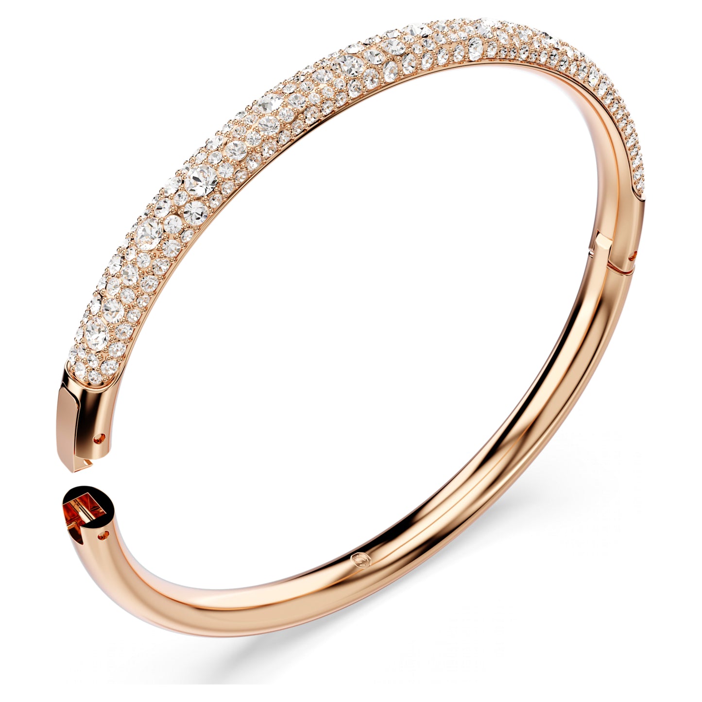 SUBLIMA BANGLE SNOW PAVE - WHITE, ROSE-GOLD