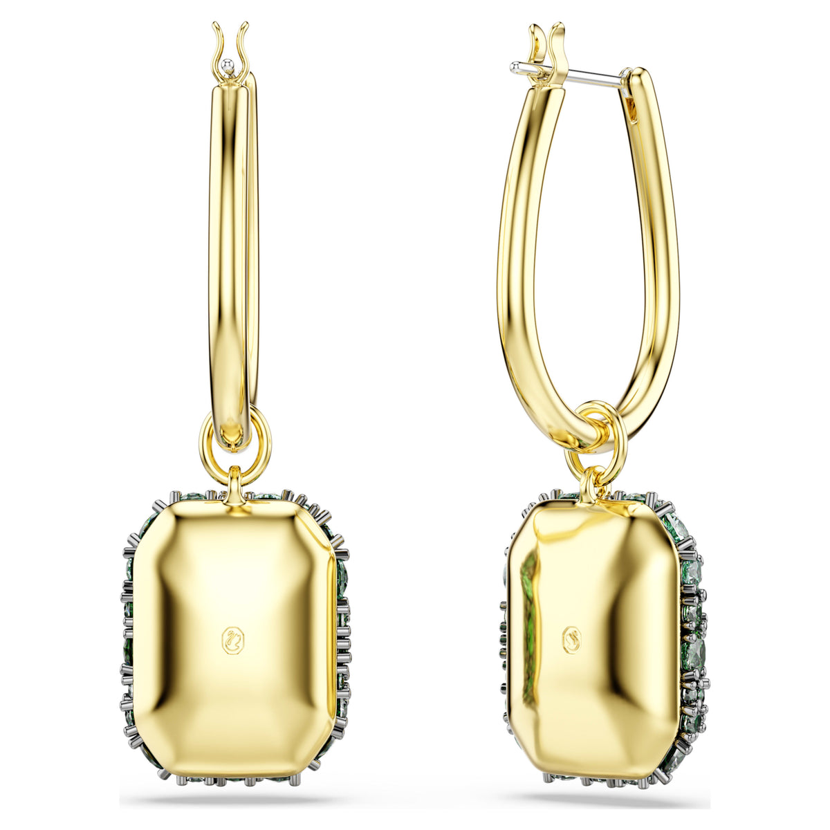 SUBLIMA OCTAGON DROP EARRINGS - GREEN, GOLD