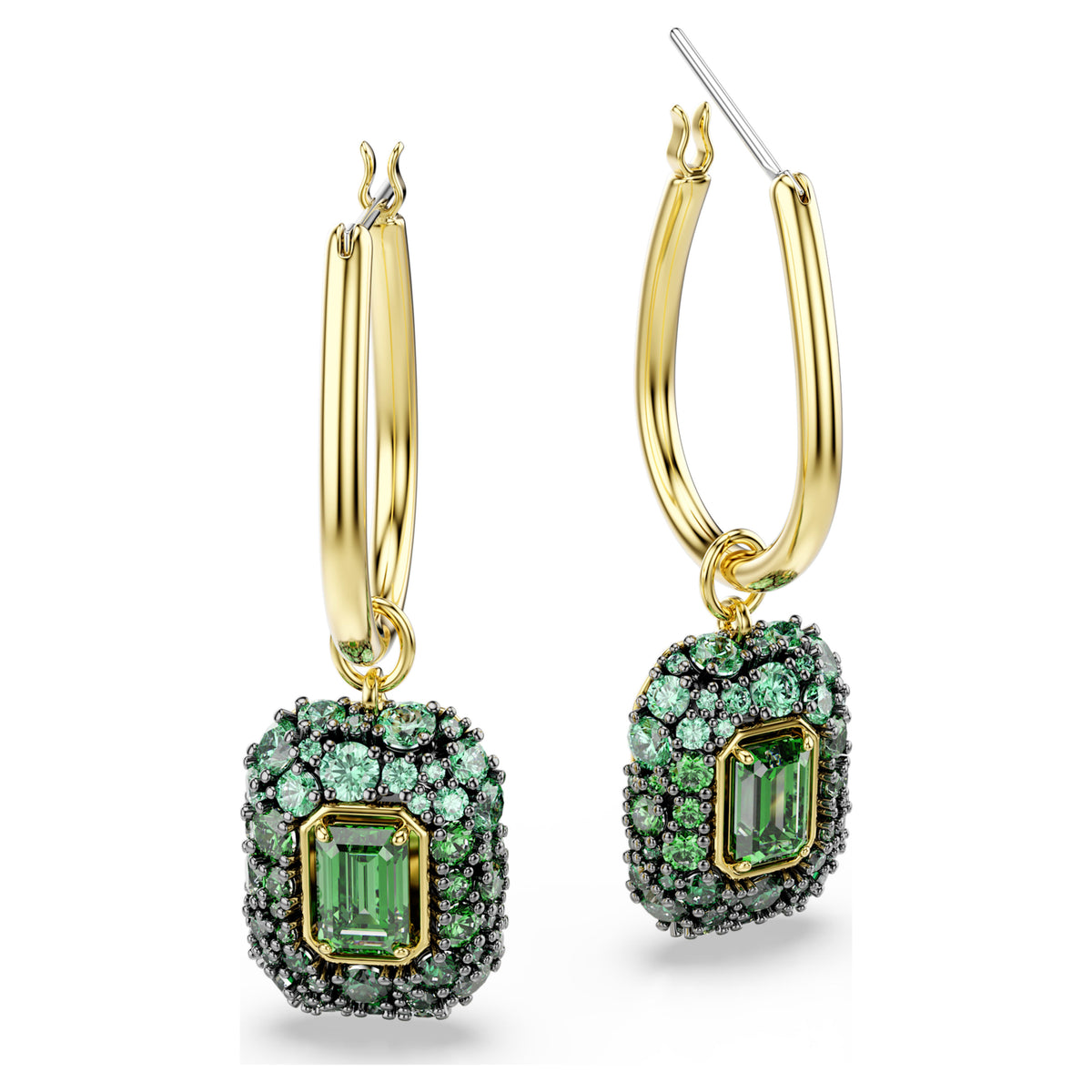 SUBLIMA OCTAGON DROP EARRINGS - GREEN, GOLD