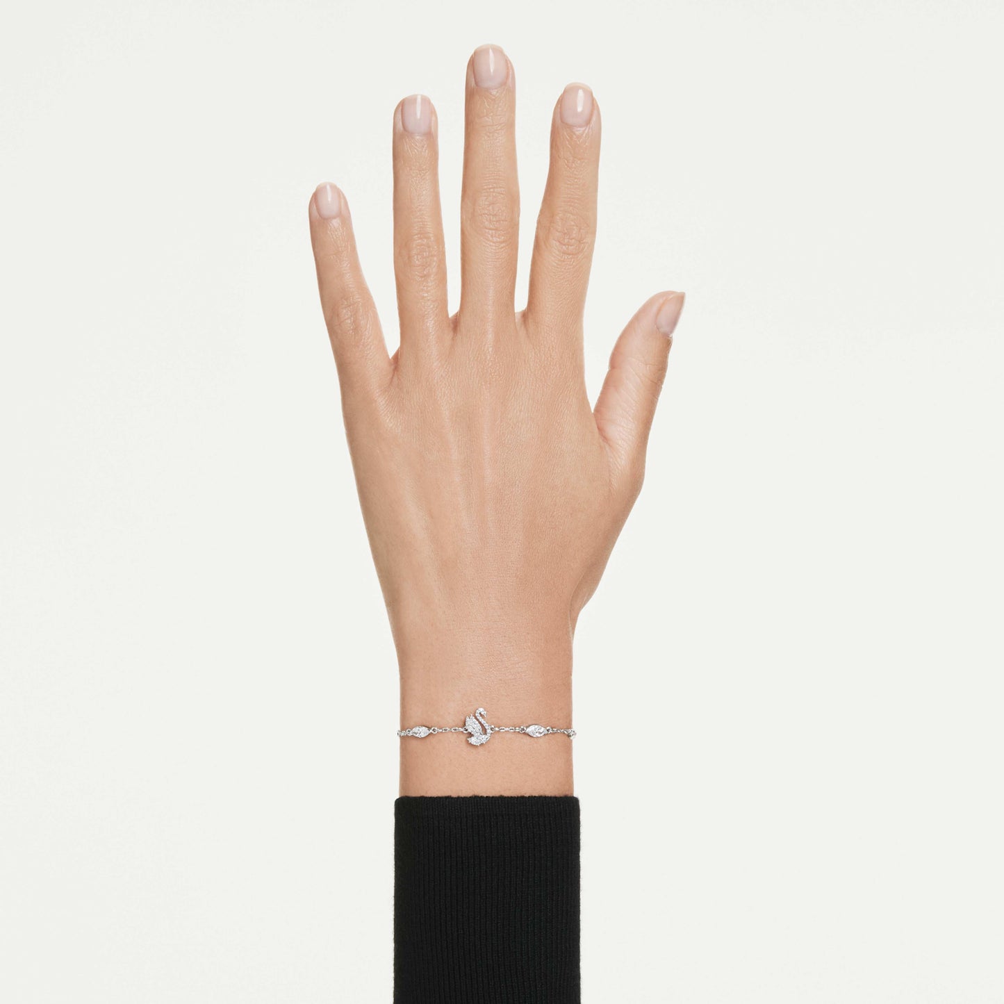 SWAN BRACELET - WHITE, RHODIUM