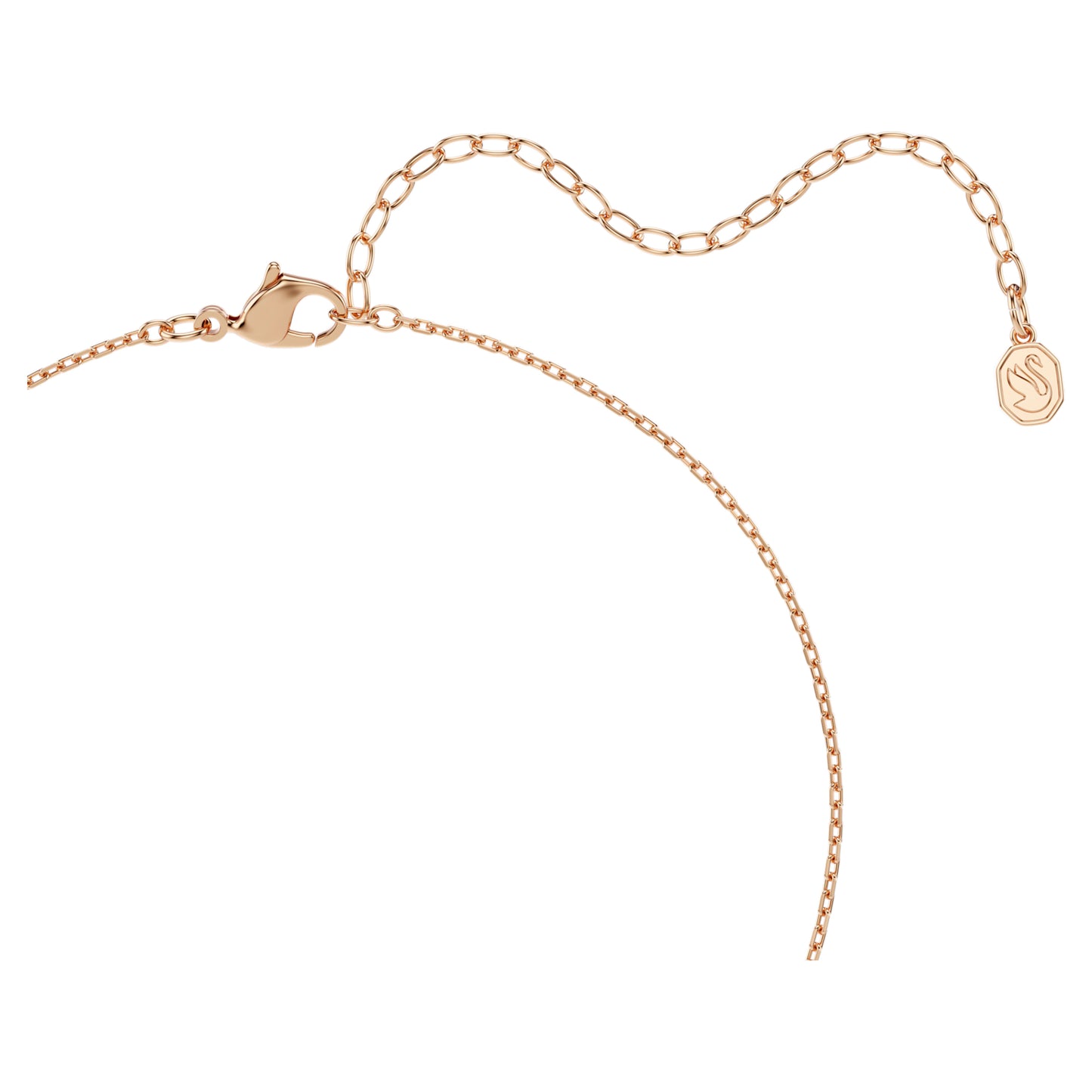SWAN PENDANT - BLACK, 18K ROSE GOLD