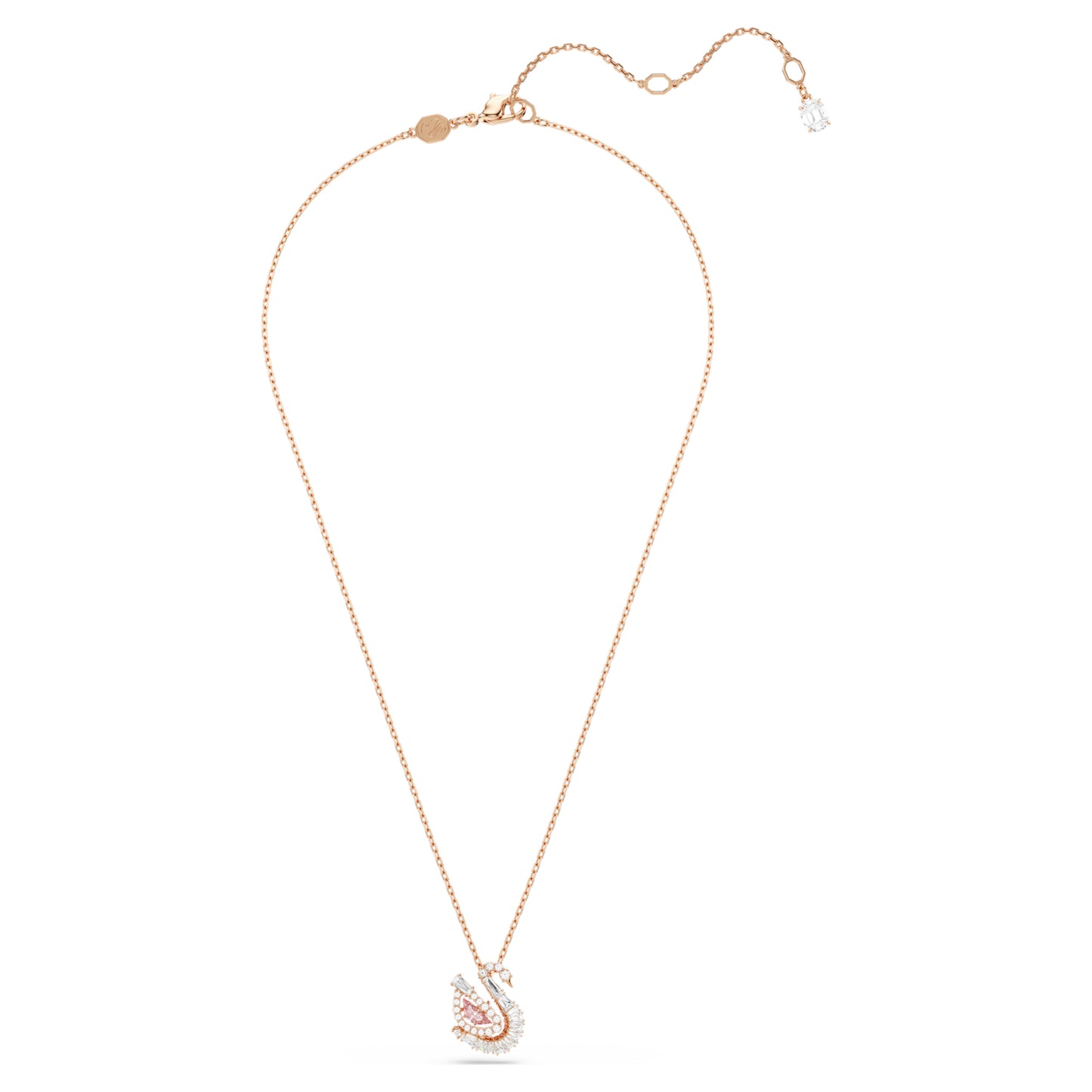 SWAN PENDANT - WHITE/PINK, ROSE-GOLD