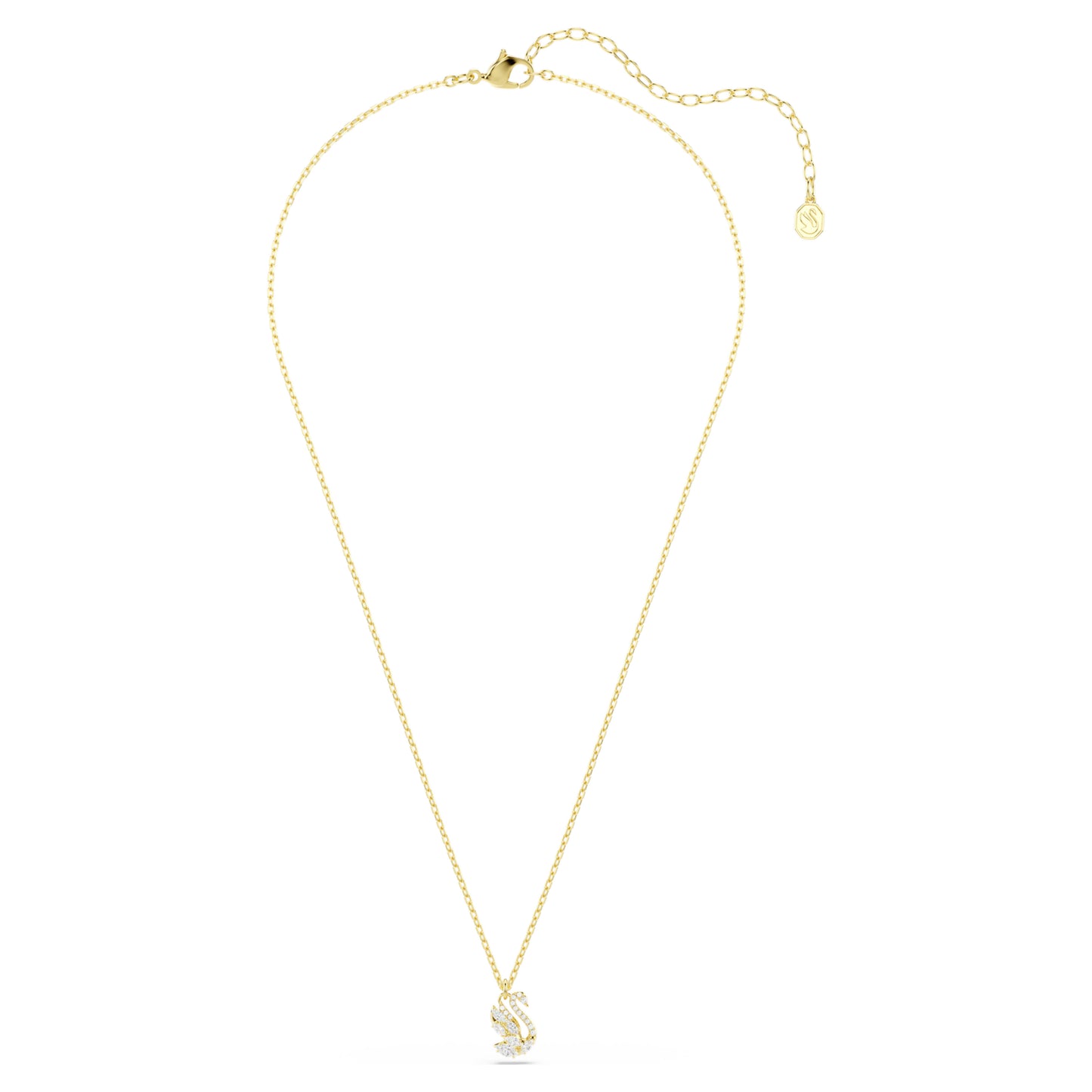 SWAN PENDANT - WHITE, 18K GOLD