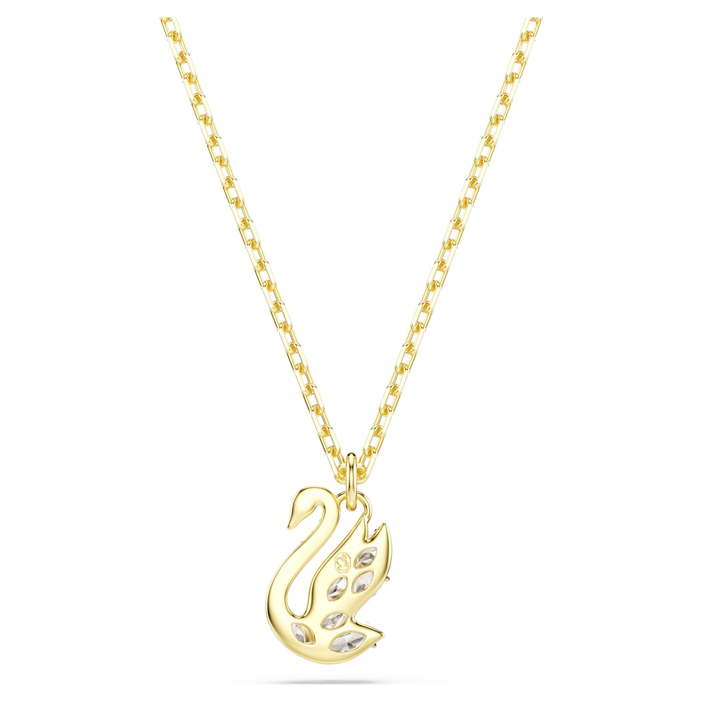 SWAN PENDANT - WHITE, 18K GOLD