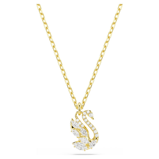 SWAN PENDANT - WHITE, 18K GOLD