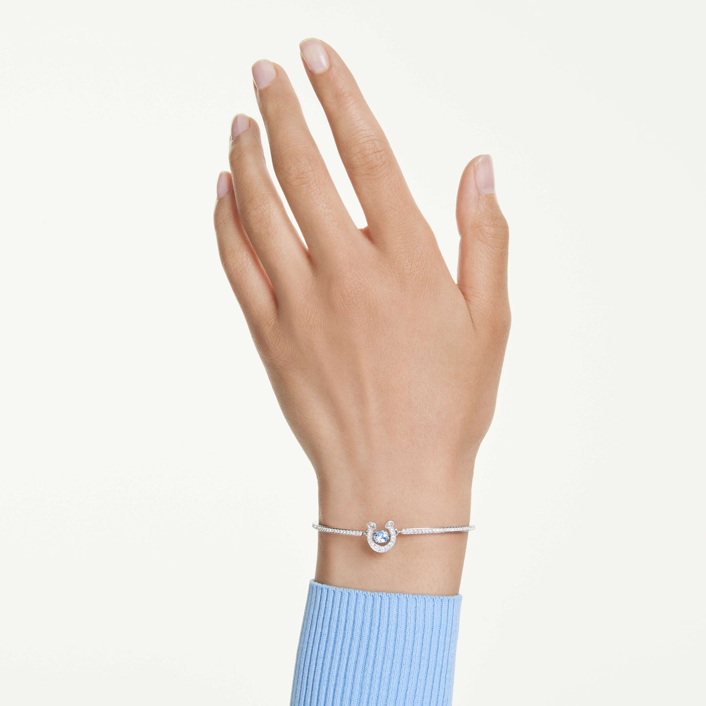 SYMBOLICA BANGLE HORSESHOE - BLUE, RHODIUM