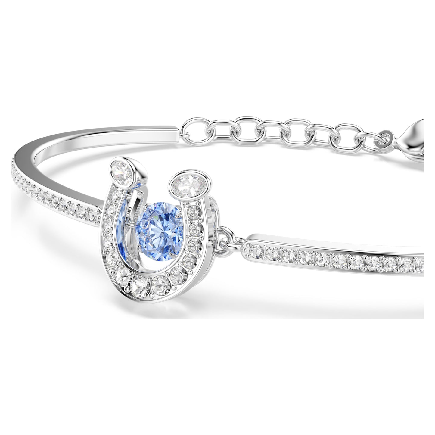 SYMBOLICA BANGLE HORSESHOE - BLUE, RHODIUM