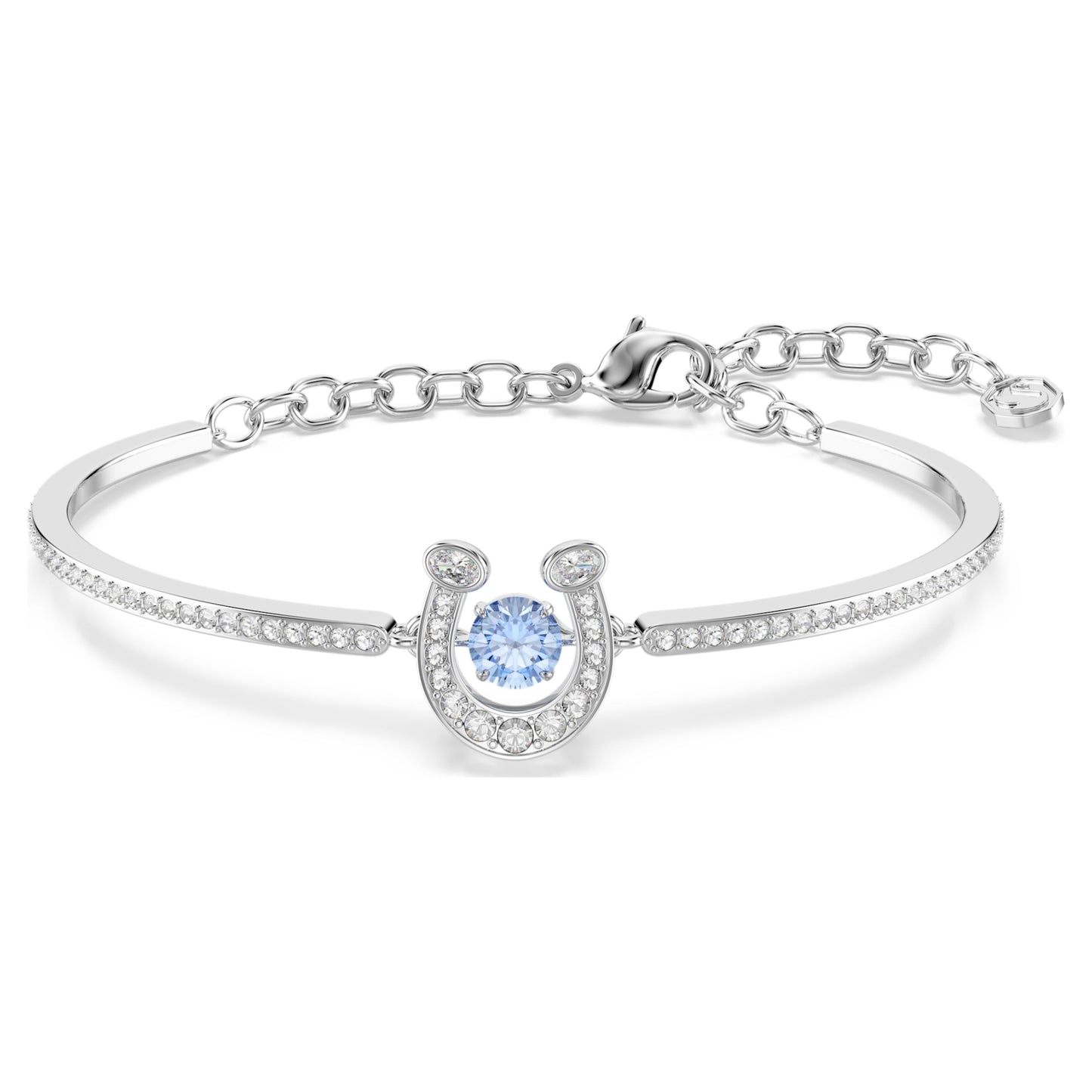 SYMBOLICA BANGLE HORSESHOE - BLUE, RHODIUM