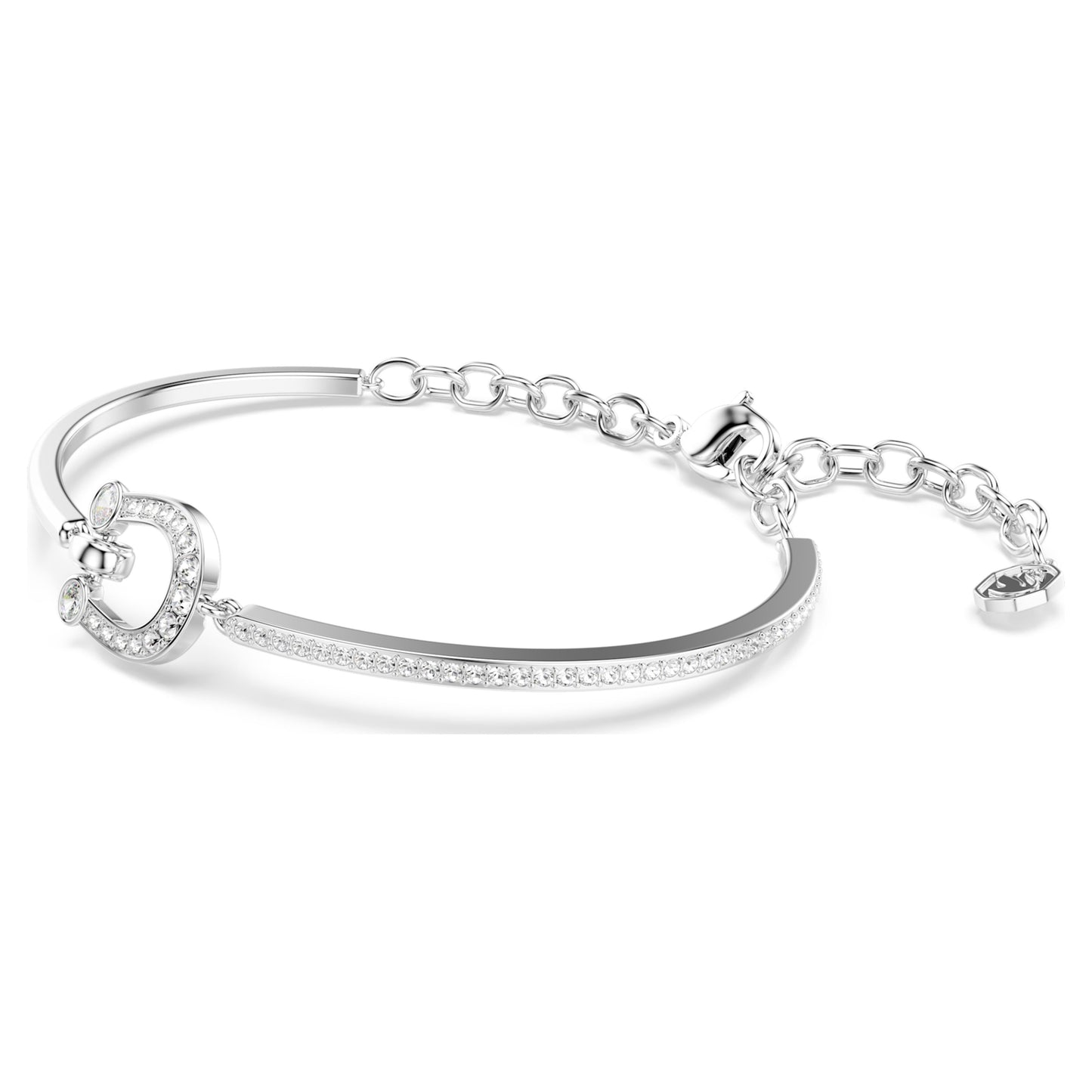 SYMBOLICA BRACELET HORSESHOE - WHITE, RHODIUM