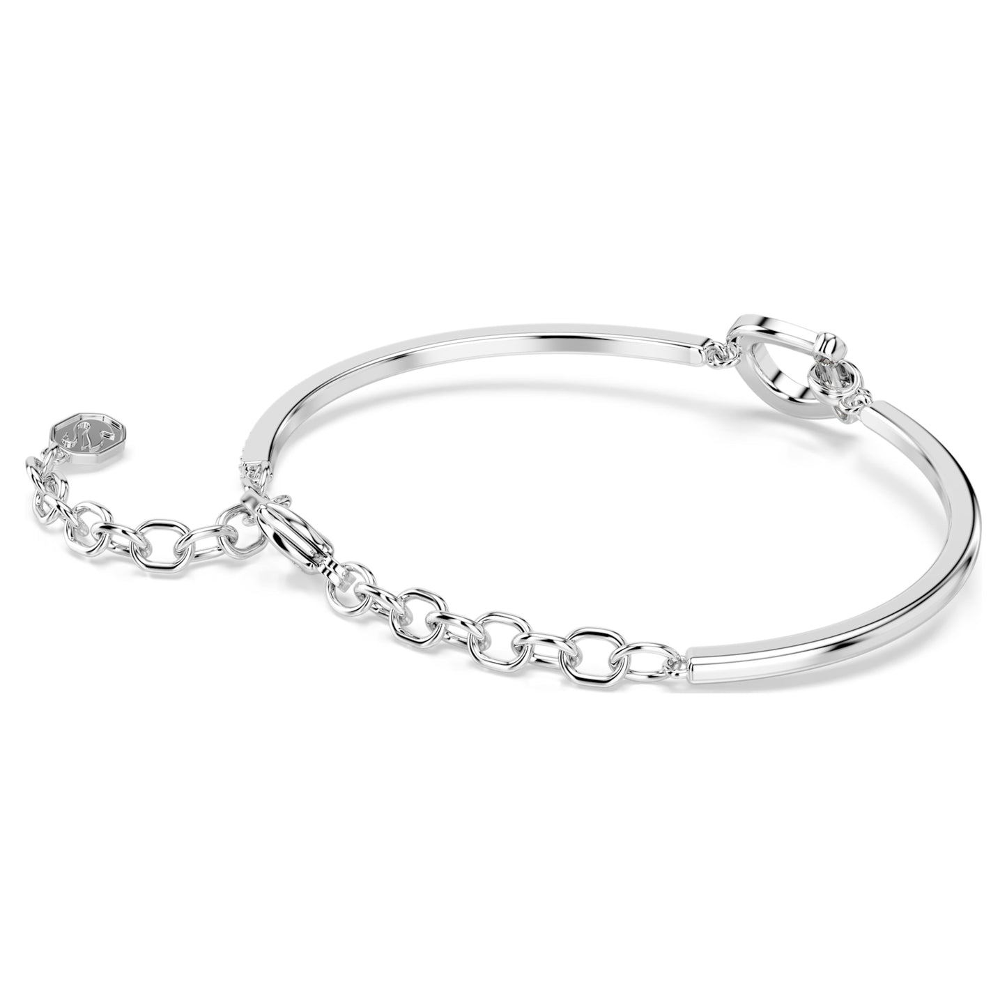 SYMBOLICA BRACELET HORSESHOE - WHITE, RHODIUM