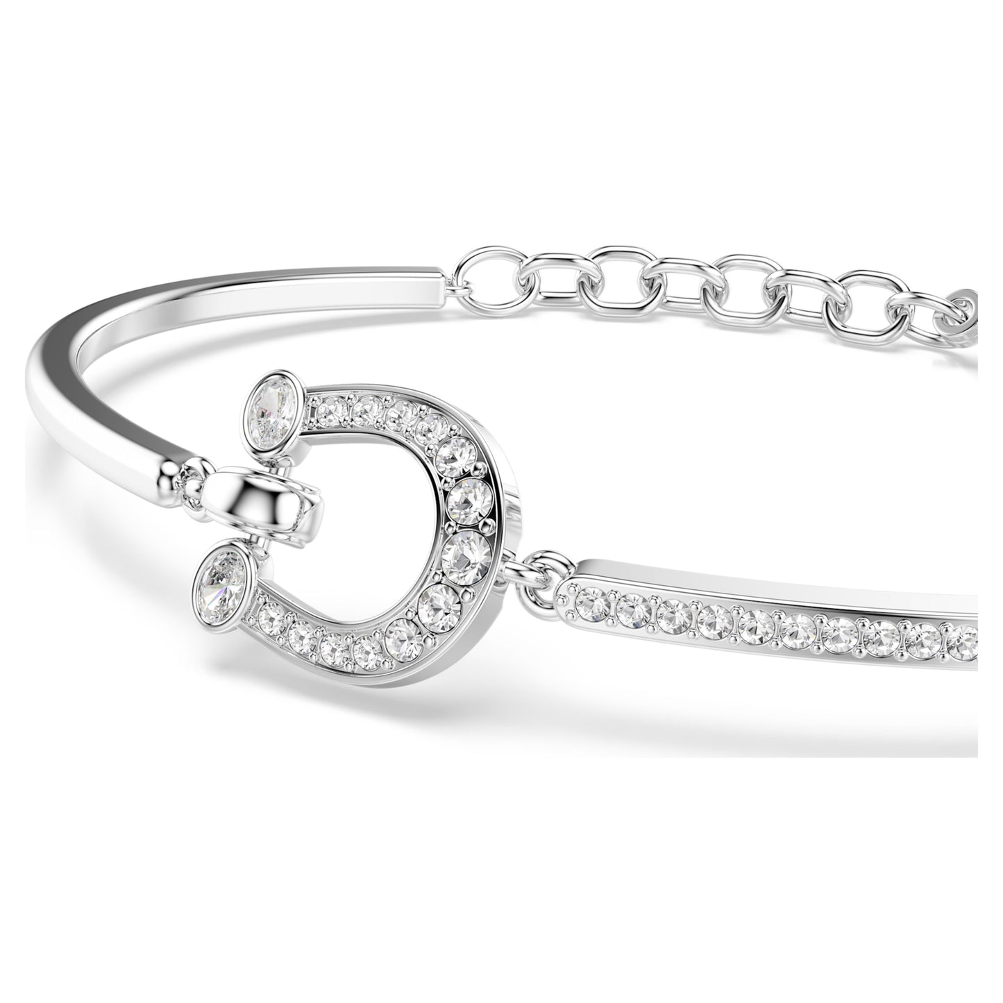 SYMBOLICA BRACELET HORSESHOE - WHITE, RHODIUM
