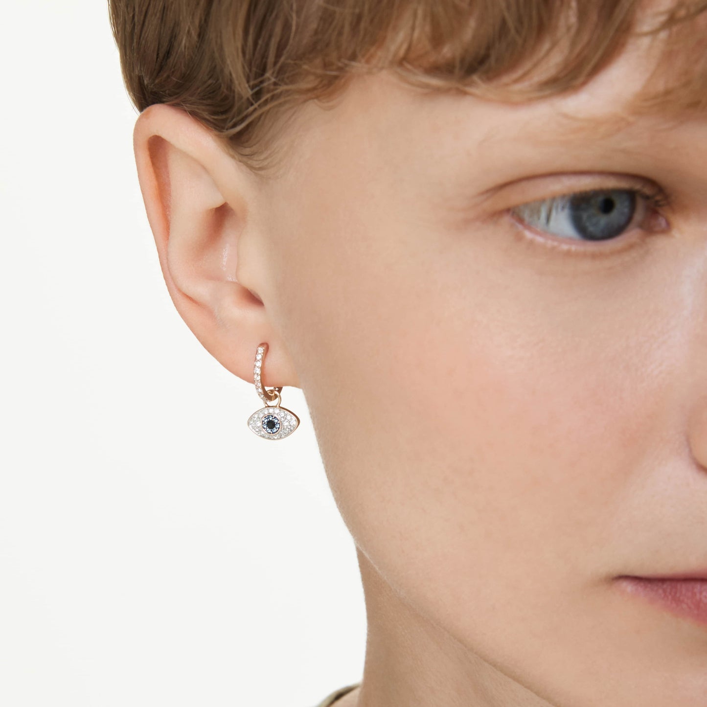 SYMBOLICA DROP EARRINGS EYE - MULTICOLOURED, ROSE-GOLD