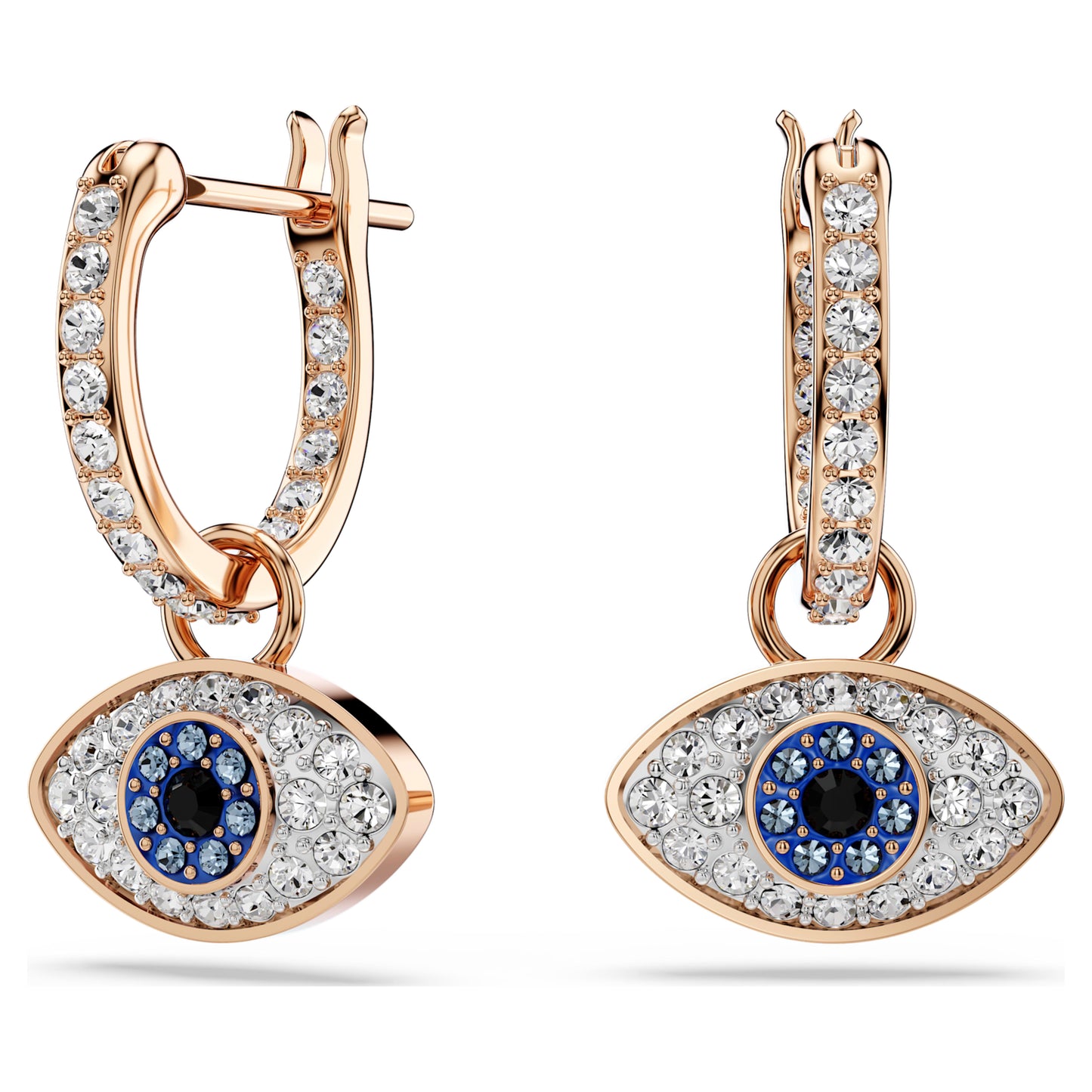 SYMBOLICA DROP EARRINGS EYE - MULTICOLOURED, ROSE-GOLD