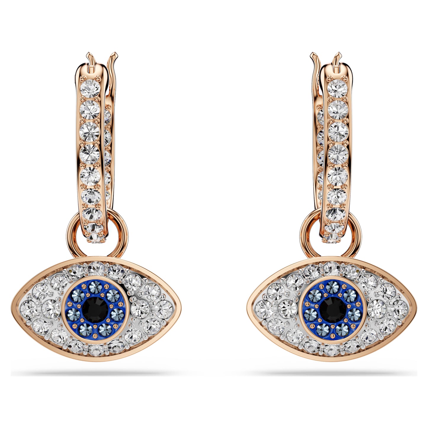 SYMBOLICA DROP EARRINGS EYE - MULTICOLOURED, ROSE-GOLD