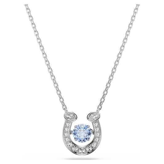 SYMBOLICA PENDANT HORSESHOE - BLUE, RHODIUM