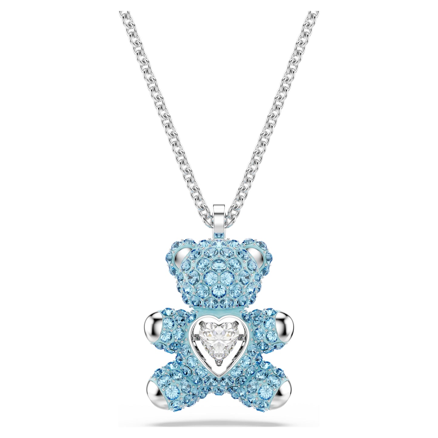 TEDDY PENDANT - BLUE, RHODIUM