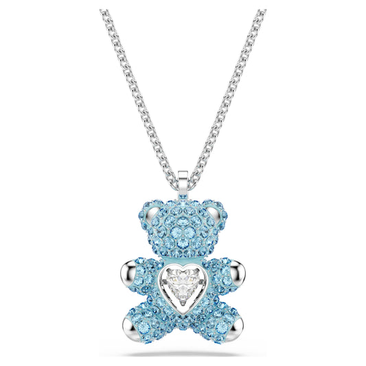 TEDDY PENDANT - BLUE, RHODIUM