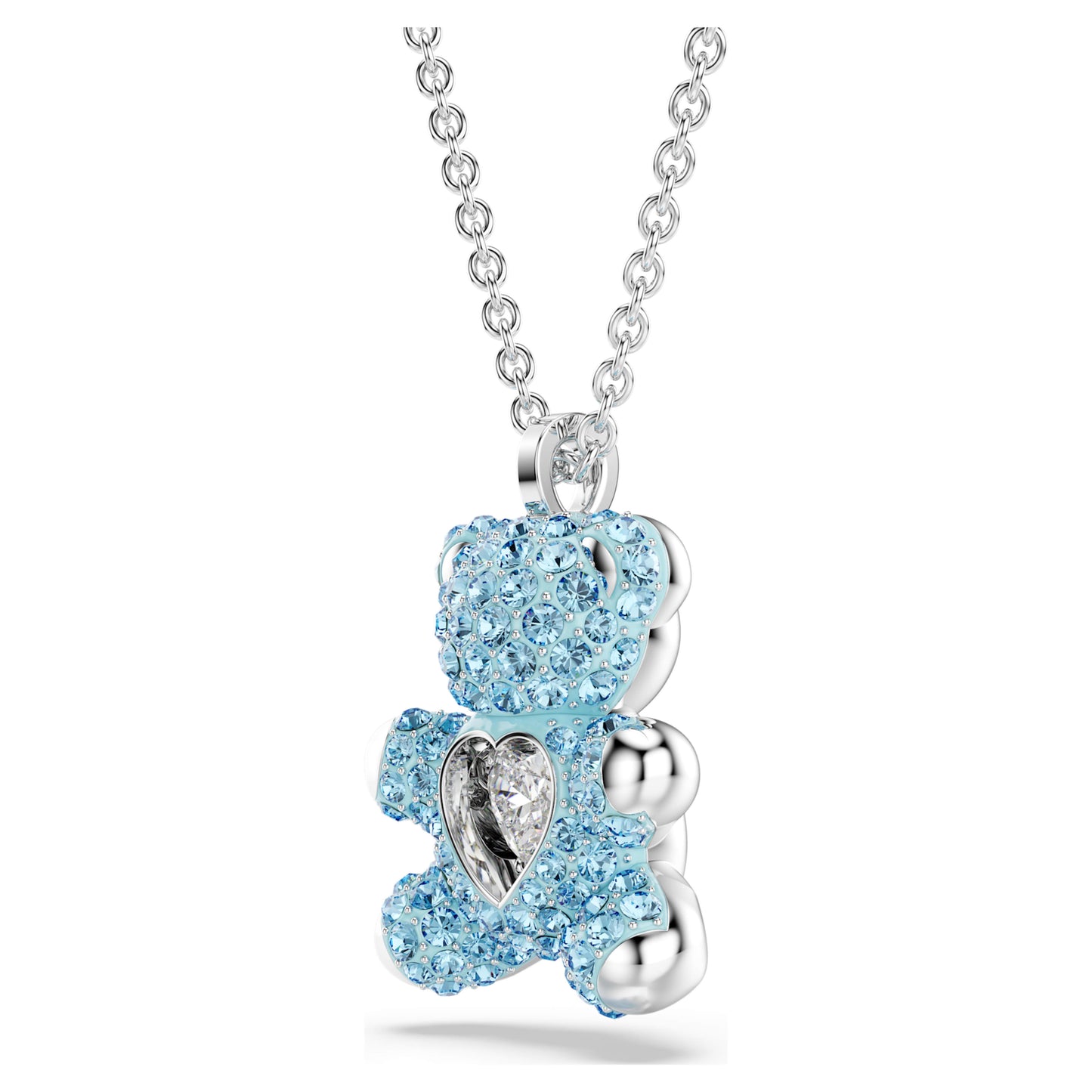 TEDDY PENDANT - BLUE, RHODIUM