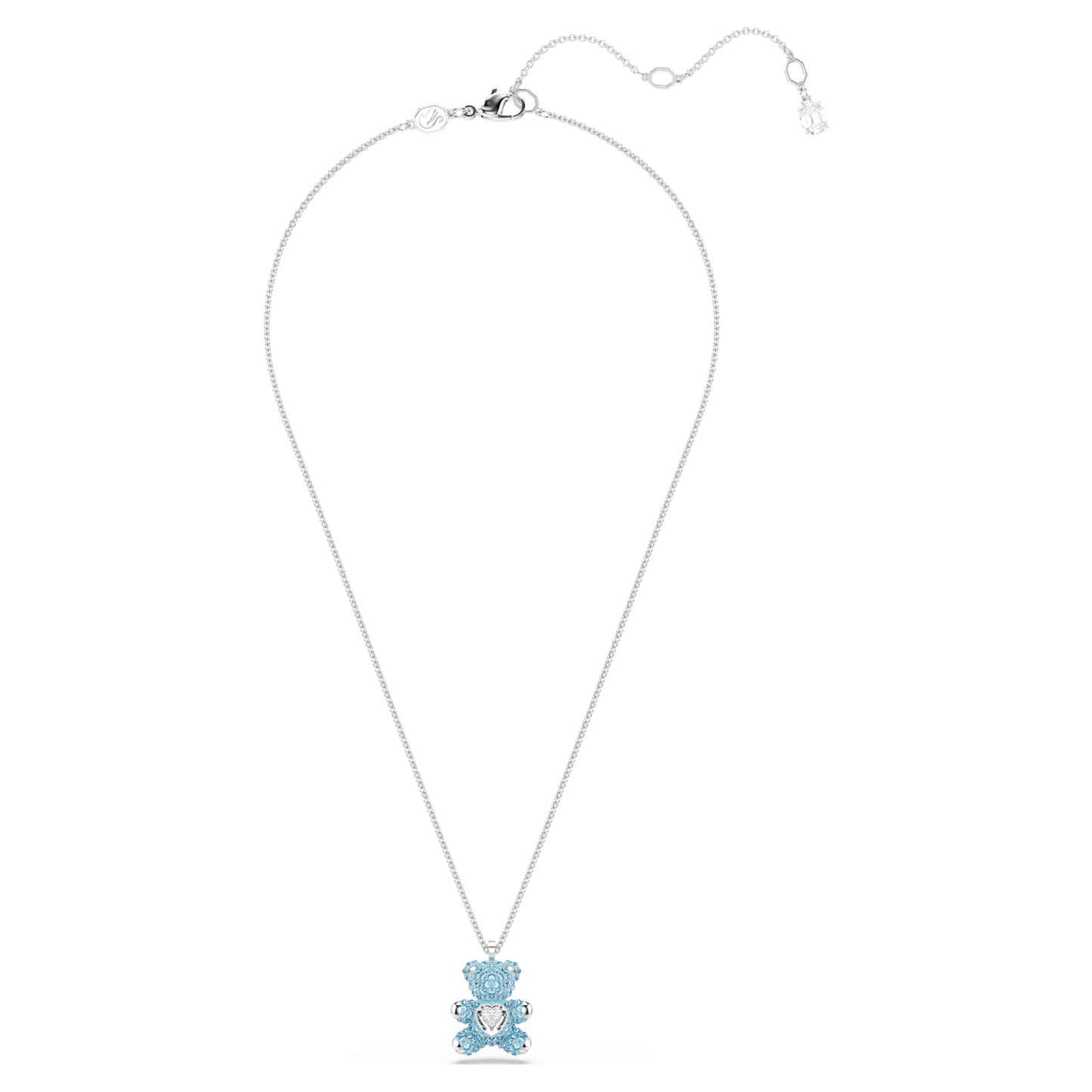 TEDDY PENDANT - BLUE, RHODIUM