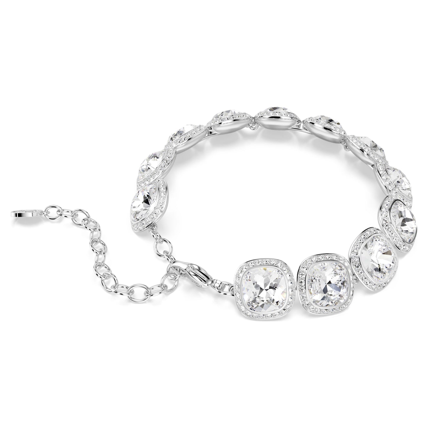 UNA ANGELIC BRACELET CUSHION CUT - WHITE, RHODIUM