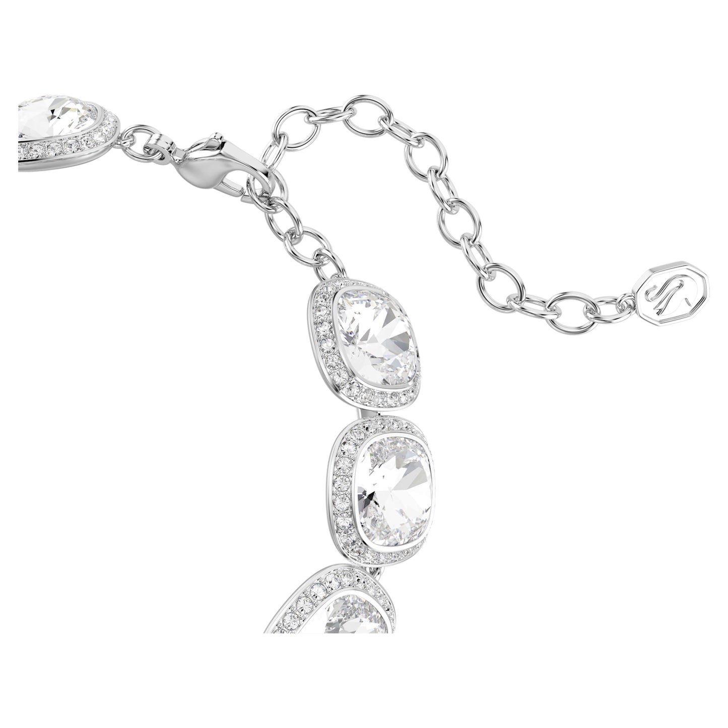 UNA ANGELIC BRACELET CUSHION CUT - WHITE, RHODIUM