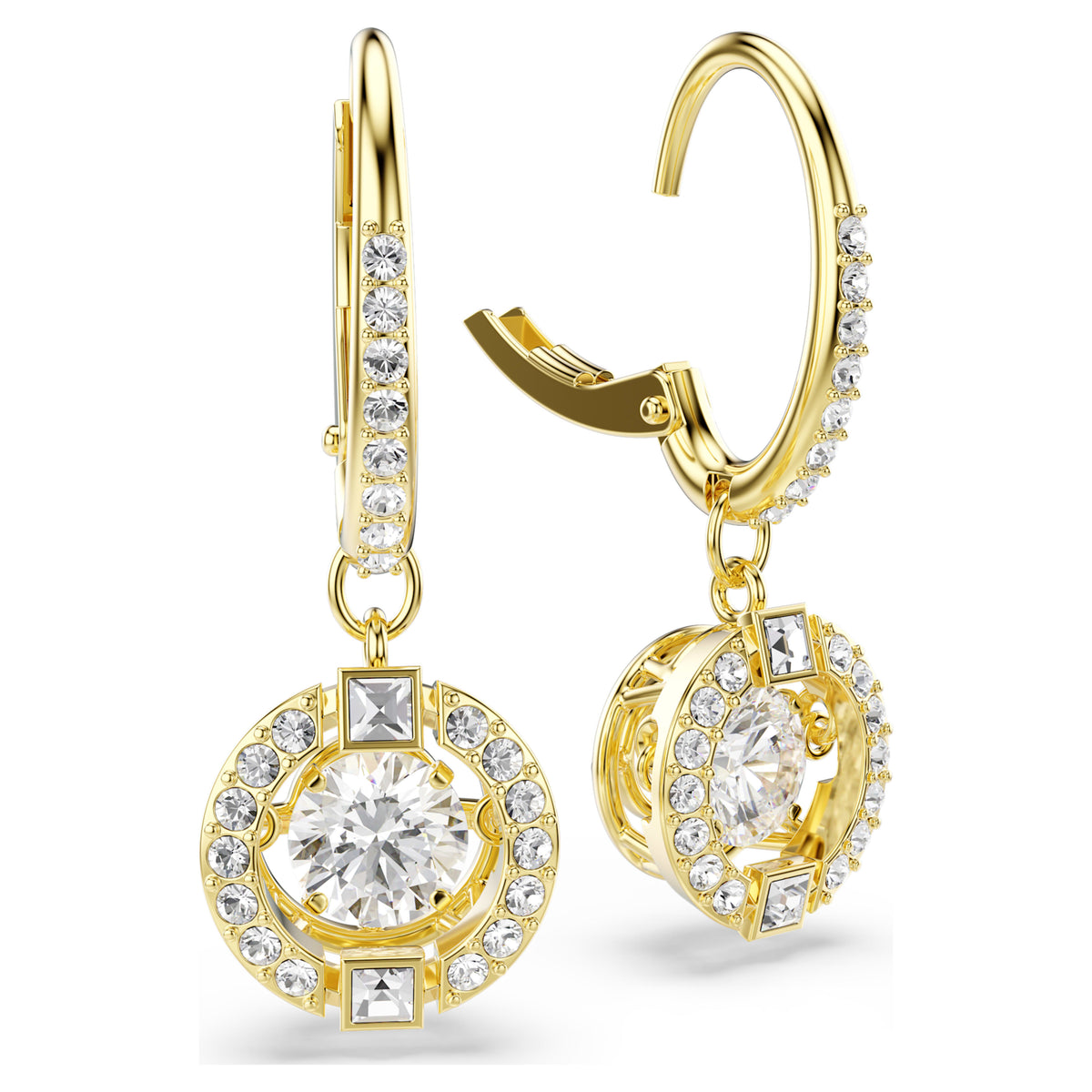 UNA ANGELIC DROP EARRINGS - WHITE, GOLD
