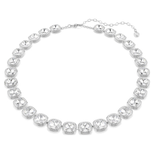 UNA ANGELIC NECKLACE CUSHION CUT - WHITE, RHODIUM