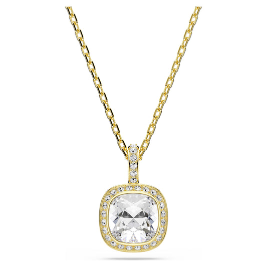 UNA ANGELIC PENDANT CUSHION CUT - WHITE, 18K GOLD