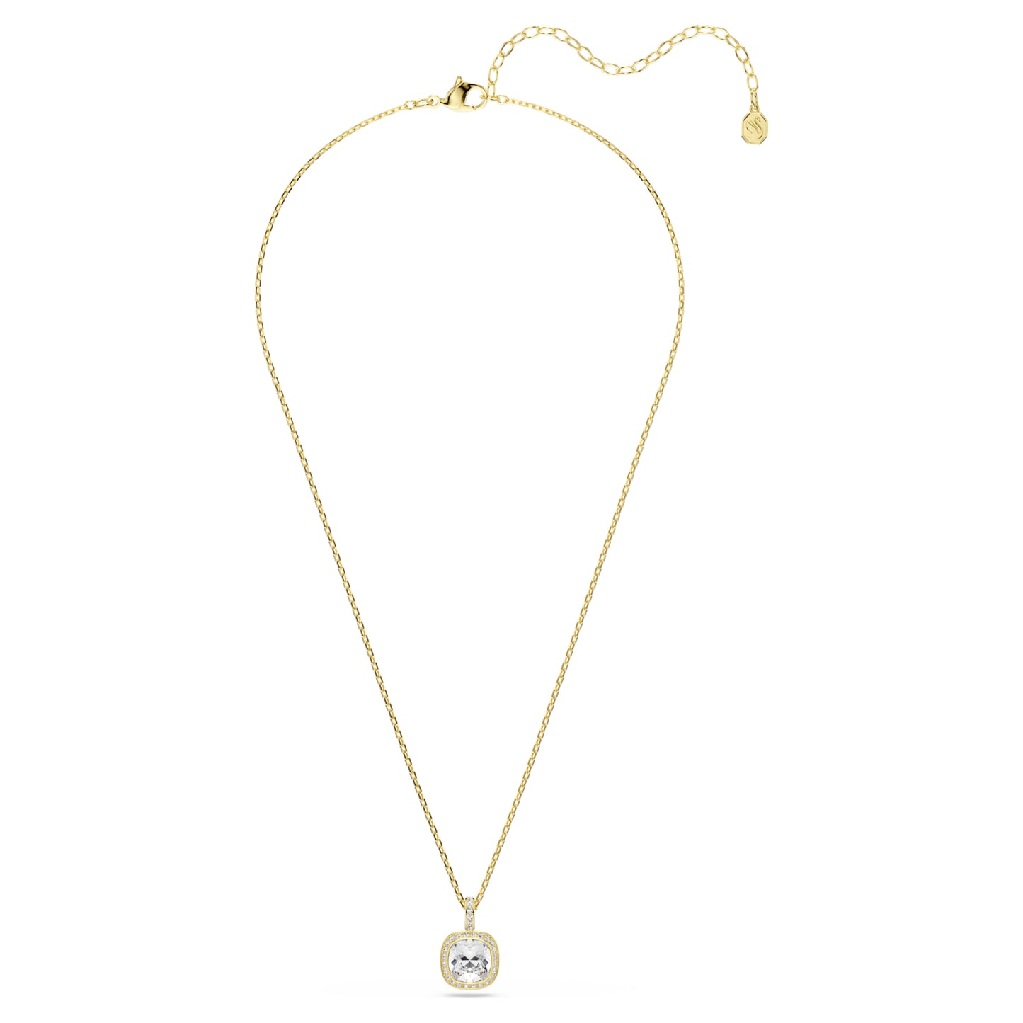 UNA ANGELIC PENDANT CUSHION CUT - WHITE, 18K GOLD