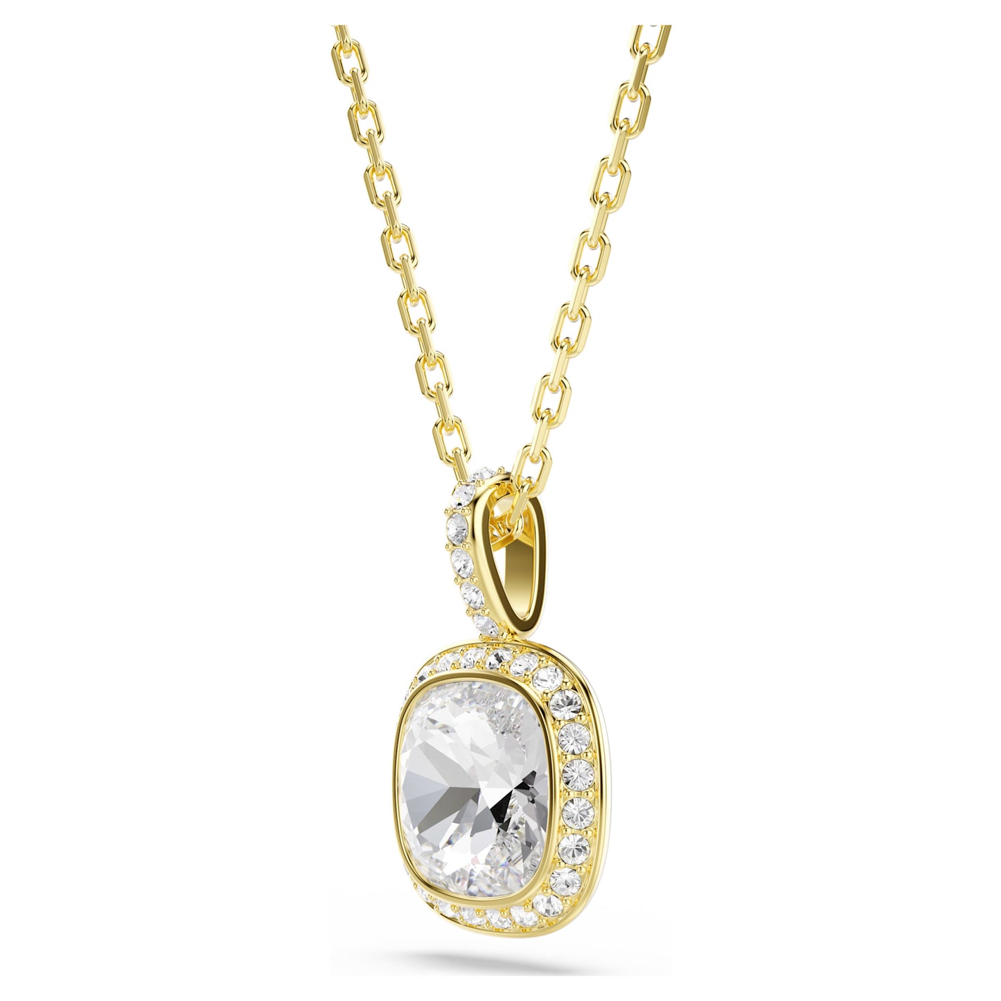 UNA ANGELIC PENDANT CUSHION CUT - WHITE, 18K GOLD