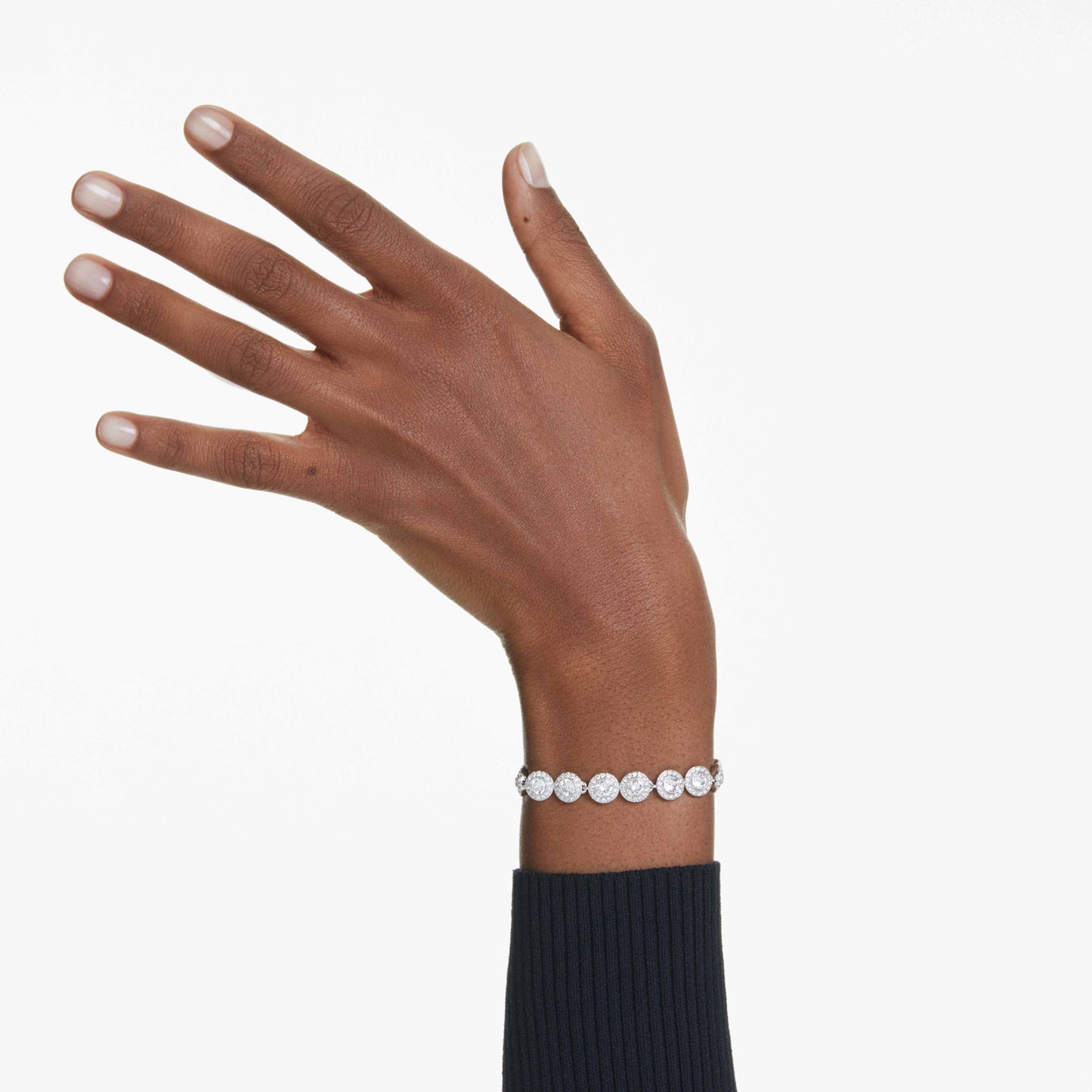 UNA ANGELIC TENNIS BRACELET - WHITE, RHODIUM