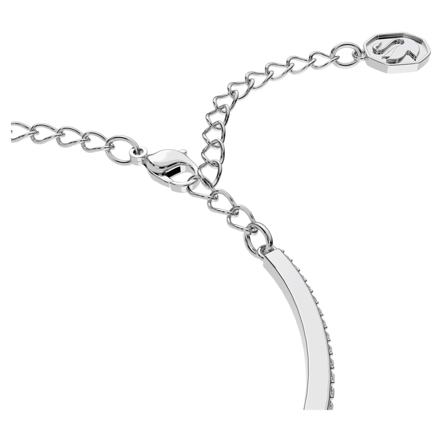 UNA BANGLE PAVE - WHITE, RHODIUM
