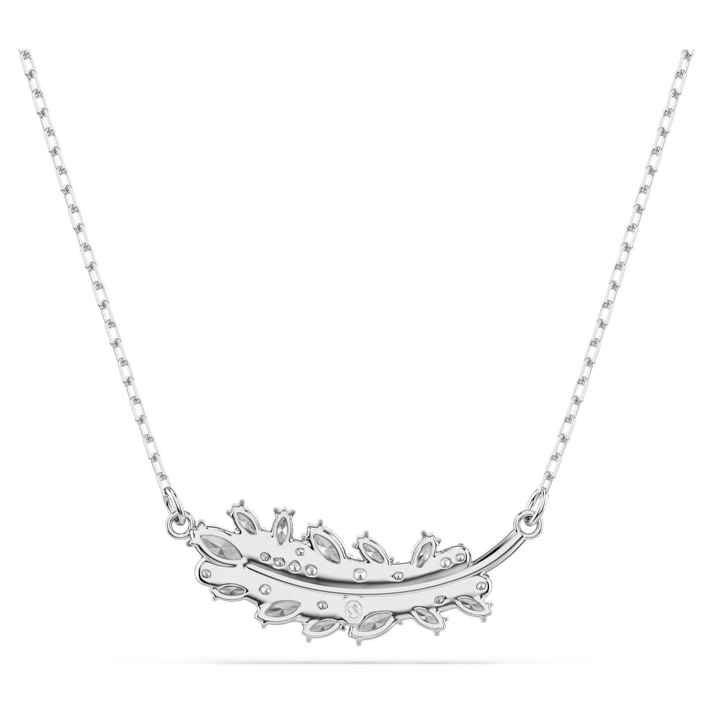 VIENNA PENDANT FEATHER - WHITE, RHODIUM