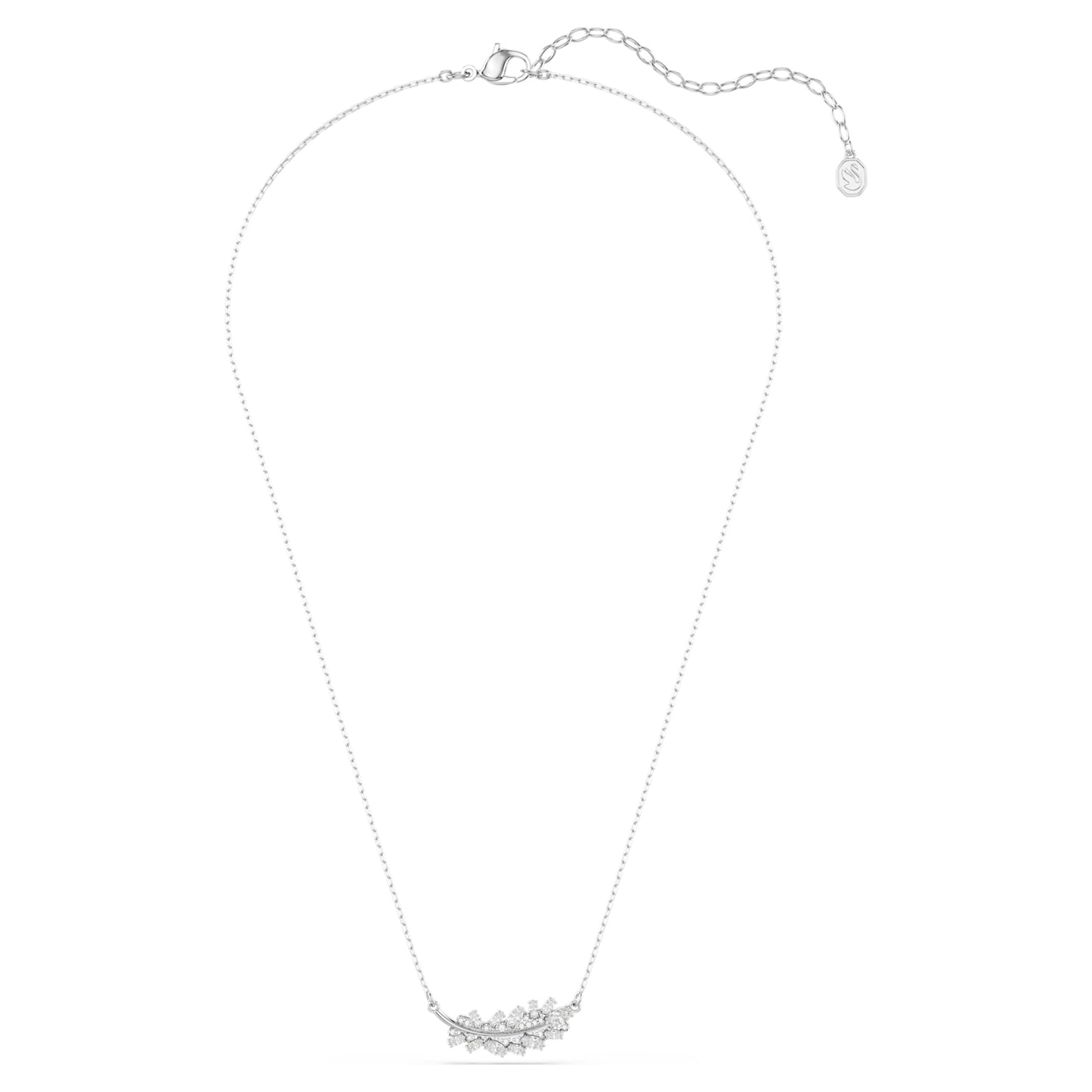VIENNA PENDANT FEATHER - WHITE, RHODIUM