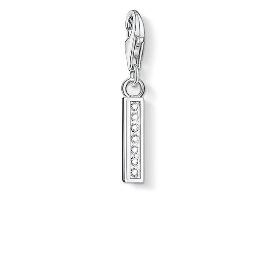 CHARM CLUB STERLING SILVER INITIAL 'I' CZ CHARM