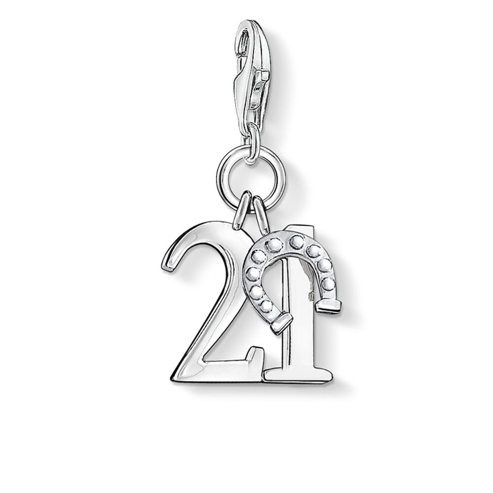 CHARM CLUB STERLING SILVER LUCKY 21 CHARM