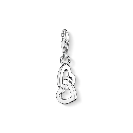 CHARM CLUB STERLING SILVER LOCKED HEARTS CHARM