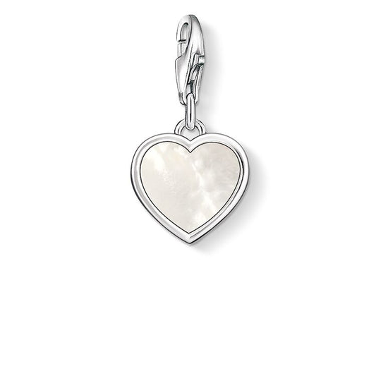CHARM CLUB STERLING SILVER MOTHER-OF-PEARL HEART CHARM