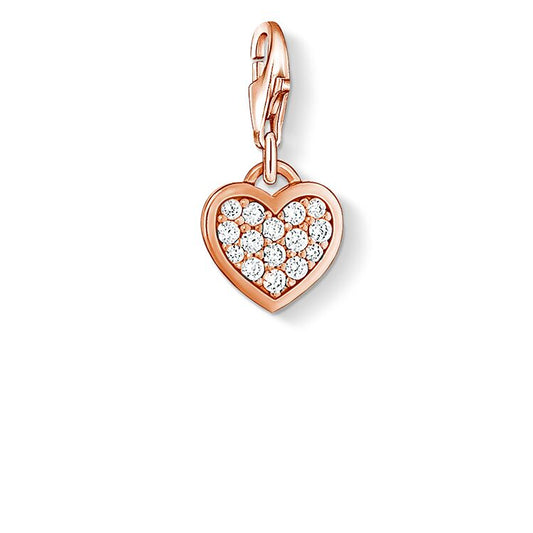 CHARM CLUB CZ PAVE HEART CHARM