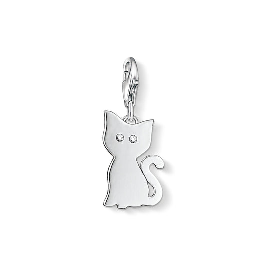 CHARM CLUB STERLING SILVER CZ KITTY CHARM