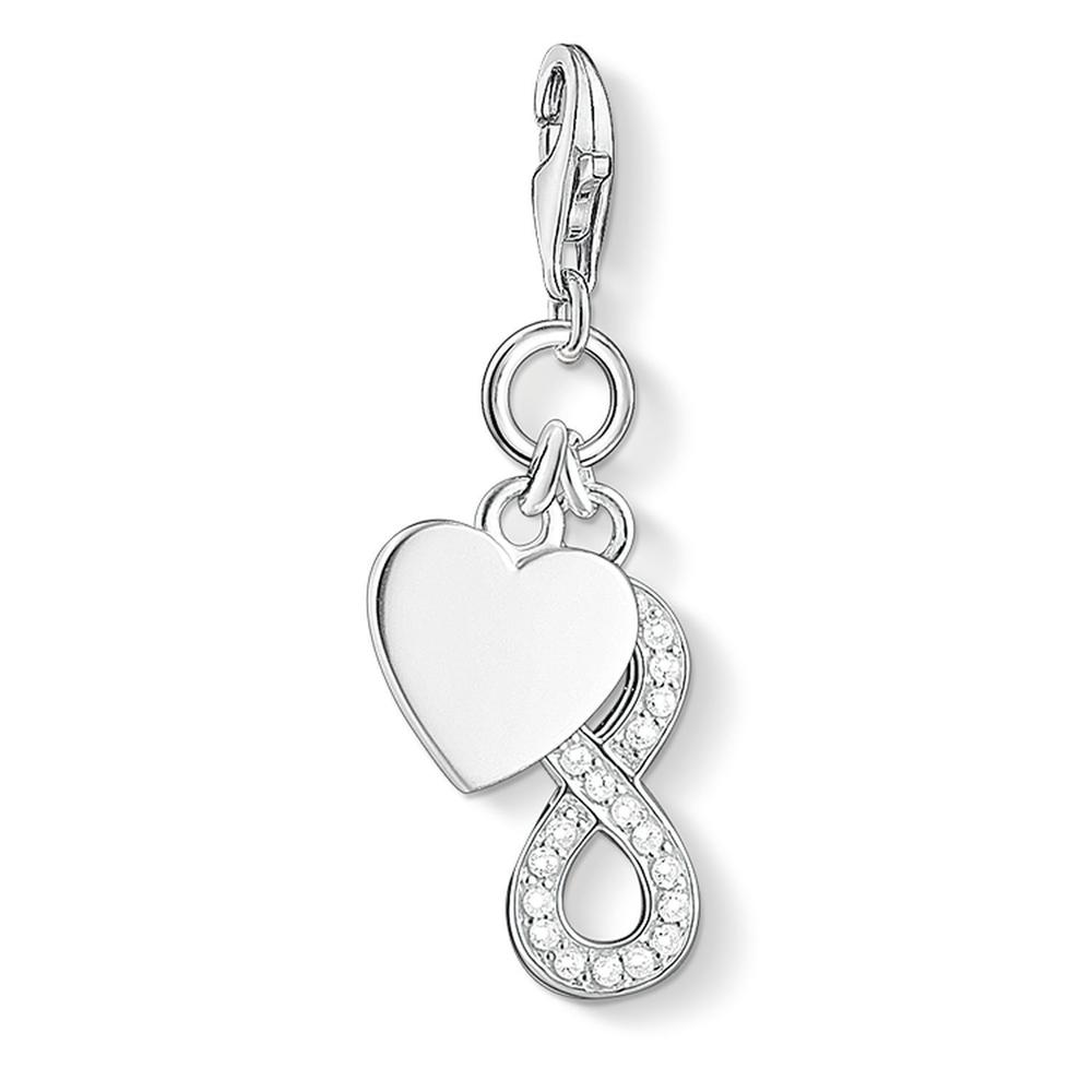 CHARM CLUB STERLING SILVER HEART WITH INFINITY CHARM