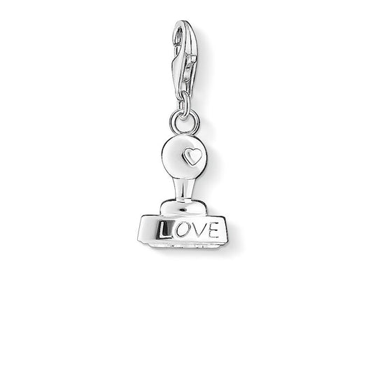 CHARM CLUB STERLING SILVER LOVE STAMP CHARM