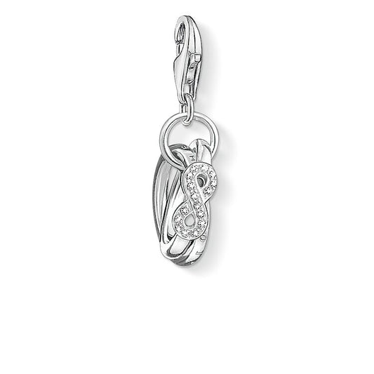 CHARM CLUB STERLING SILVER INFINITY RINGS CHARM