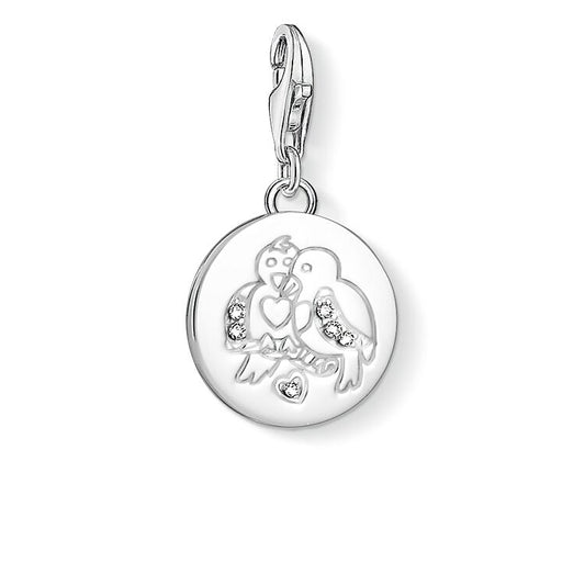 CHARM CLUB STERLING SILVER TURTLE DOVES CHARM