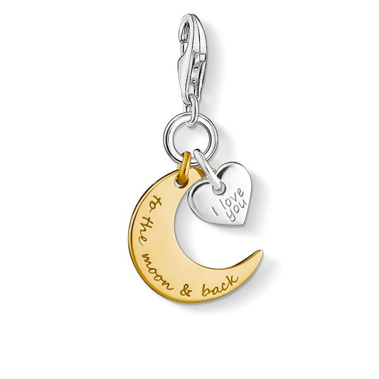 CHARM CLUB STERLING SILVER TO THE MOON & BACK CHARM