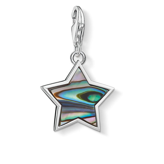 CHARM CLUB STERLING SILVER STAR MOTHER OF PEARL CHARM